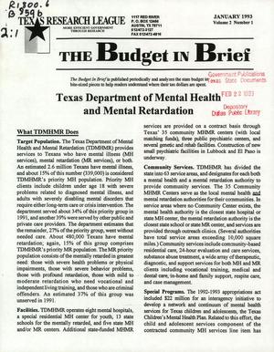 The Budget in Brief, Volume 2, Number 1, January 1993