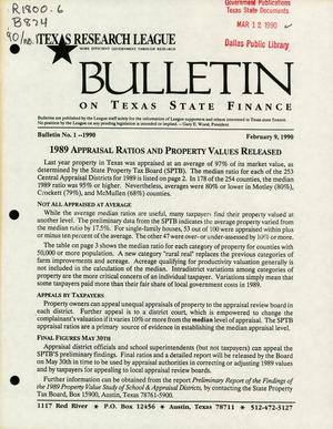 Bulletin on Texas State Finance: 1990, Number 1