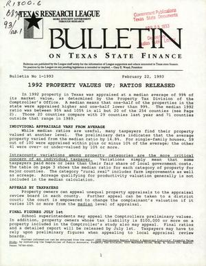 Bulletin on Texas State Finance: 1993, Number 1