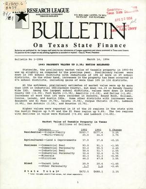 Primary view of object titled 'Bulletin on Texas State Finance: 1994, Number 1'.