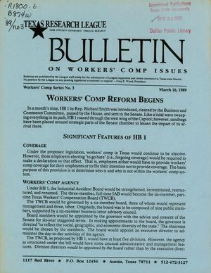 Bulletin on Worker's Comp Issues, 1989, Number 3
