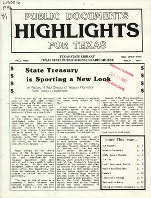 Public Documents Highlights for Texas, Volume 4, Number 1, Fall 1983