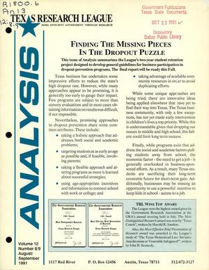 Primary view of object titled 'Analysis, Volume 12, Number 8/9, August/September 1991'.