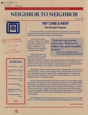 Primary view of object titled 'Neighbor to Neighbor, January 1998'.