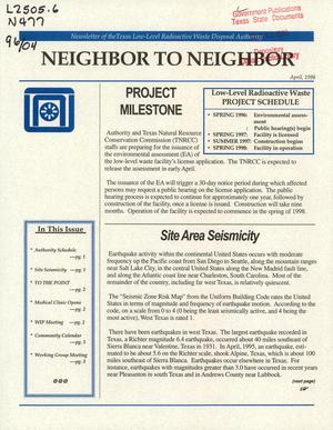 Primary view of object titled 'Neighbor to Neighbor, April 1996'.