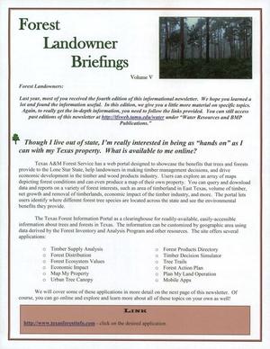 Forest Landowner Briefings, Volume 5