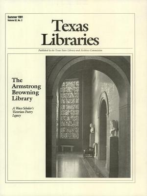 Primary view of object titled 'Texas Libraries, Volume 52, Number 2, Summer 1991'.