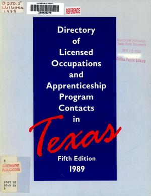 Primary view of object titled 'Directory of Licensed Occupations and Apprenticeship Program Contacts in Texas'.