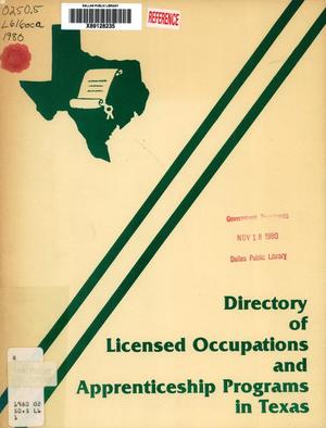 Directory of Licensed Occupations and Apprenticeship Programs in Texas