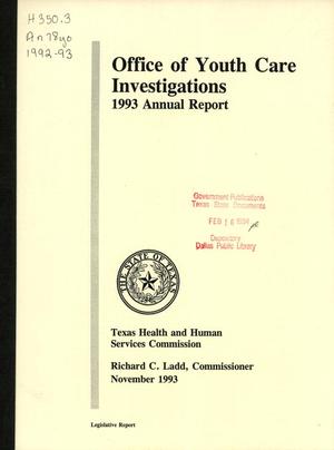 Primary view of object titled 'Texas Office of Youth Care Investigations Annual Report: 1993'.