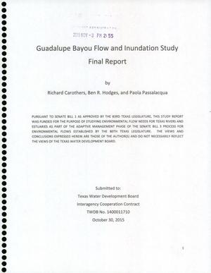 Primary view of object titled 'Guadalupe Bayou Flow and Inundation Study Final Report'.