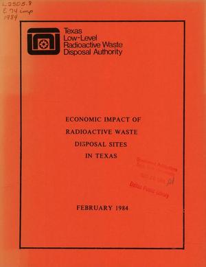 Economic Impact of Radioactive Waste Disposal Sites in Texas