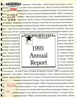 Primary view of object titled 'Texas Research League Annual Report: 1993'.