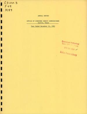 Primary view of object titled 'Texas Office of Consumer Credit Commissioner Annual Report: 1983'.