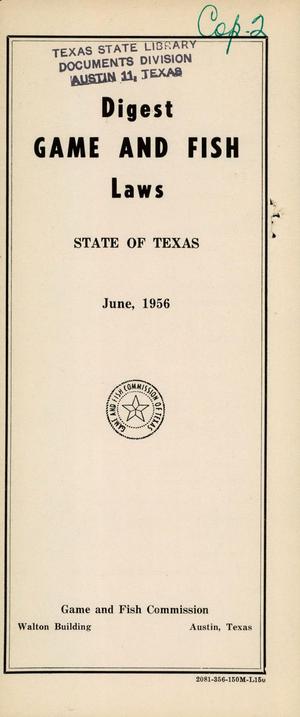 [Texas] Digest Game and Fish Laws: 1956