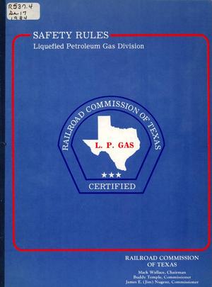 Primary view of object titled 'Safety Rules: Liquefied Petroleum Gas Division'.