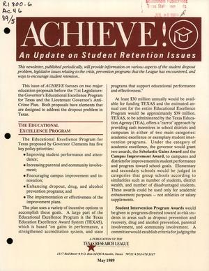 Primary view of object titled 'Achieve!, May 1989'.