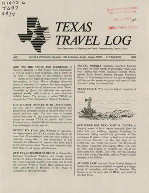 Texas Travel Log, July 1988
