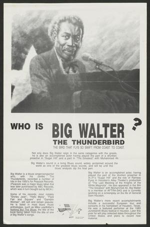 Primary view of object titled '[Flyer: Who is Big Walter the Thunderbird?}'.