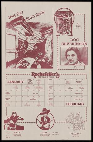 Primary view of object titled '[Rockefeller's Event Calendar: January and February 1982]'.