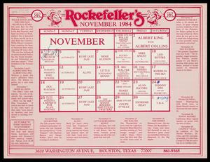 Primary view of object titled '[Rockefeller's Event Calendar: November 1984]'.
