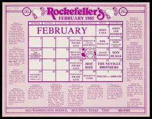Primary view of object titled '[Rockefeller's Event Calendar: February 1985]'.