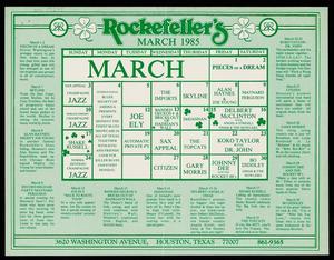Primary view of object titled '[Rockefeller's Event Calendar: March 1985]'.