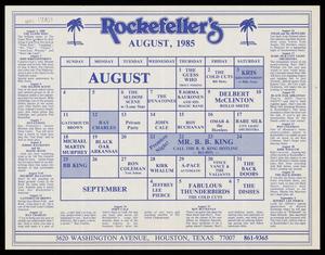 [Rockefeller's Event Calendar: August 1985]