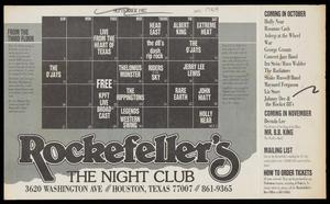 [Rockefeller's Event Calendar: September 1987]
