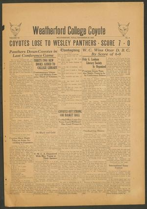 Weatherford College Coyote (Weatherford, Tex.), Vol. 3, No. 6, Ed. 1 Wednesday, November 28, 1928