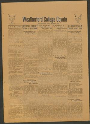 Primary view of object titled 'Weatherford College Coyote (Weatherford, Tex.), Vol. 3, No. 13, Ed. 1 Wednesday, March 20, 1929'.