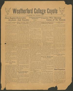 Primary view of object titled 'Weatherford College Coyote (Weatherford, Tex.), Vol. 6, No. 2, Ed. 1 Wednesday, September 30, 1931'.