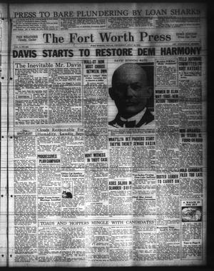 Primary view of object titled 'The Fort Worth Press (Fort Worth, Tex.), Vol. 3, No. 242, Ed. 1 Thursday, July 10, 1924'.