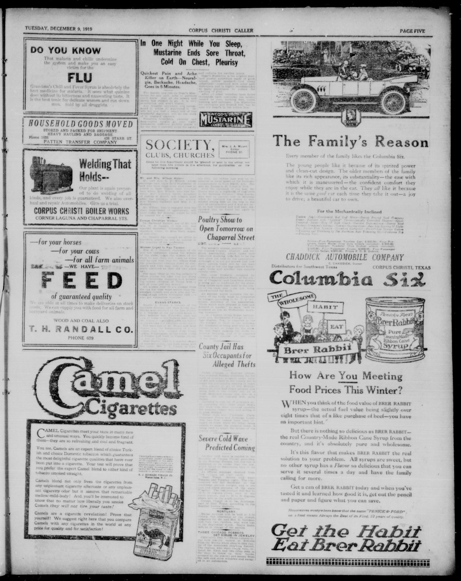 Corpus Christi Caller (Corpus Christi, Tex.), Vol. 21, No. 260, Ed. 1, Tuesday, December 9, 1919
                                                
                                                    [Sequence #]: 5 of 8
                                                