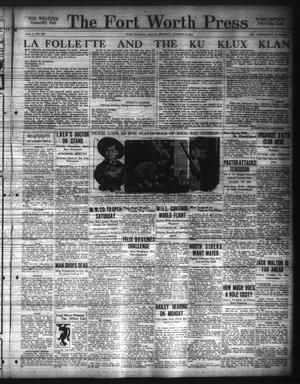 The Fort Worth Press (Fort Worth, Tex.), Vol. 3, No. 267, Ed. 1 Friday, August 8, 1924