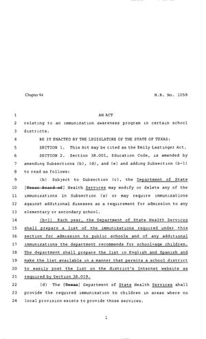 80th Texas Legislature, Regular Session, House Bill 1059, Chapter 94