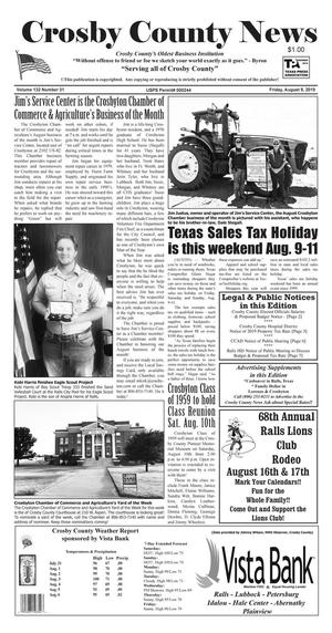 Crosby County News (Ralls, Tex.), Vol. 132, No. 31, Ed. 1 Friday, August 9, 2019