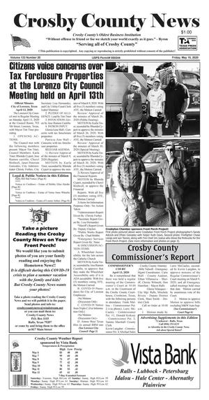 Crosby County News (Ralls, Tex.), Vol. 133, No. 20, Ed. 1 Friday, May 15, 2020