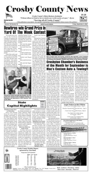 Crosby County News (Ralls, Tex.), Vol. 135, No. 34, Ed. 1 Friday, September 2, 2022