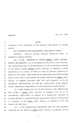 80th Texas Legislature, Regular Session, House Bill 1138, Chapter 461