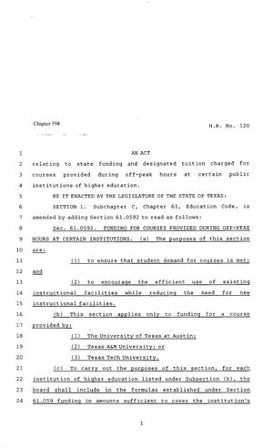 80th Texas Legislature, Regular Session, House Bill 120, Chapter 598