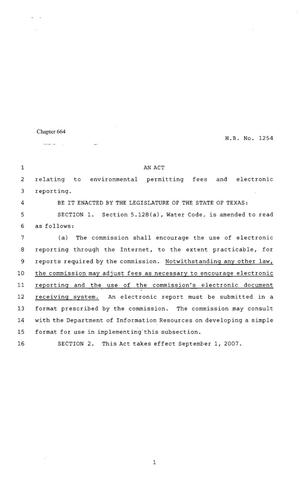 80th Texas Legislature, Regular Session, House Bill 1254, Chapter 664