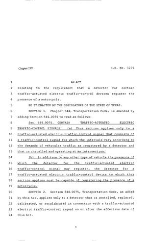 80th Texas Legislature, Regular Session, House Bill 1279, Chapter 219