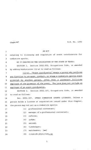 80th Texas Legislature, Regular Session, House Bill 1293, Chapter 467