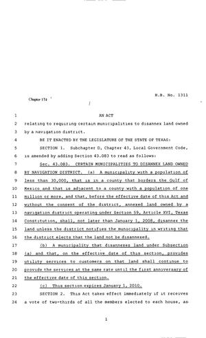 80th Texas Legislature, Regular Session, House Bill 1311, Chapter 174