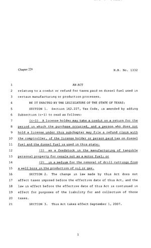80th Texas Legislature, Regular Session, House Bill 1332, Chapter 220