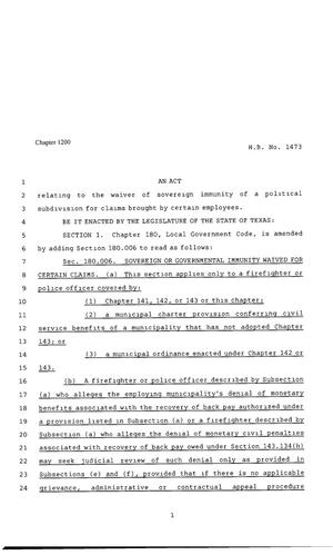 80th Texas Legislature, Regular Session, House Bill 1473, Chapter 1200
