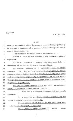 80th Texas Legislature, Regular Session, House Bill 1495, Chapter 1201