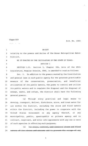 80th Texas Legislature, Regular Session, House Bill 1565, Chapter 1024