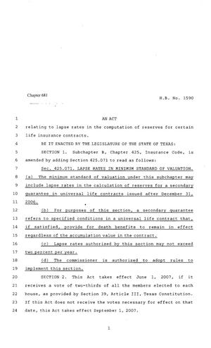 80th Texas Legislature, Regular Session, House Bill 1590, Chapter 681